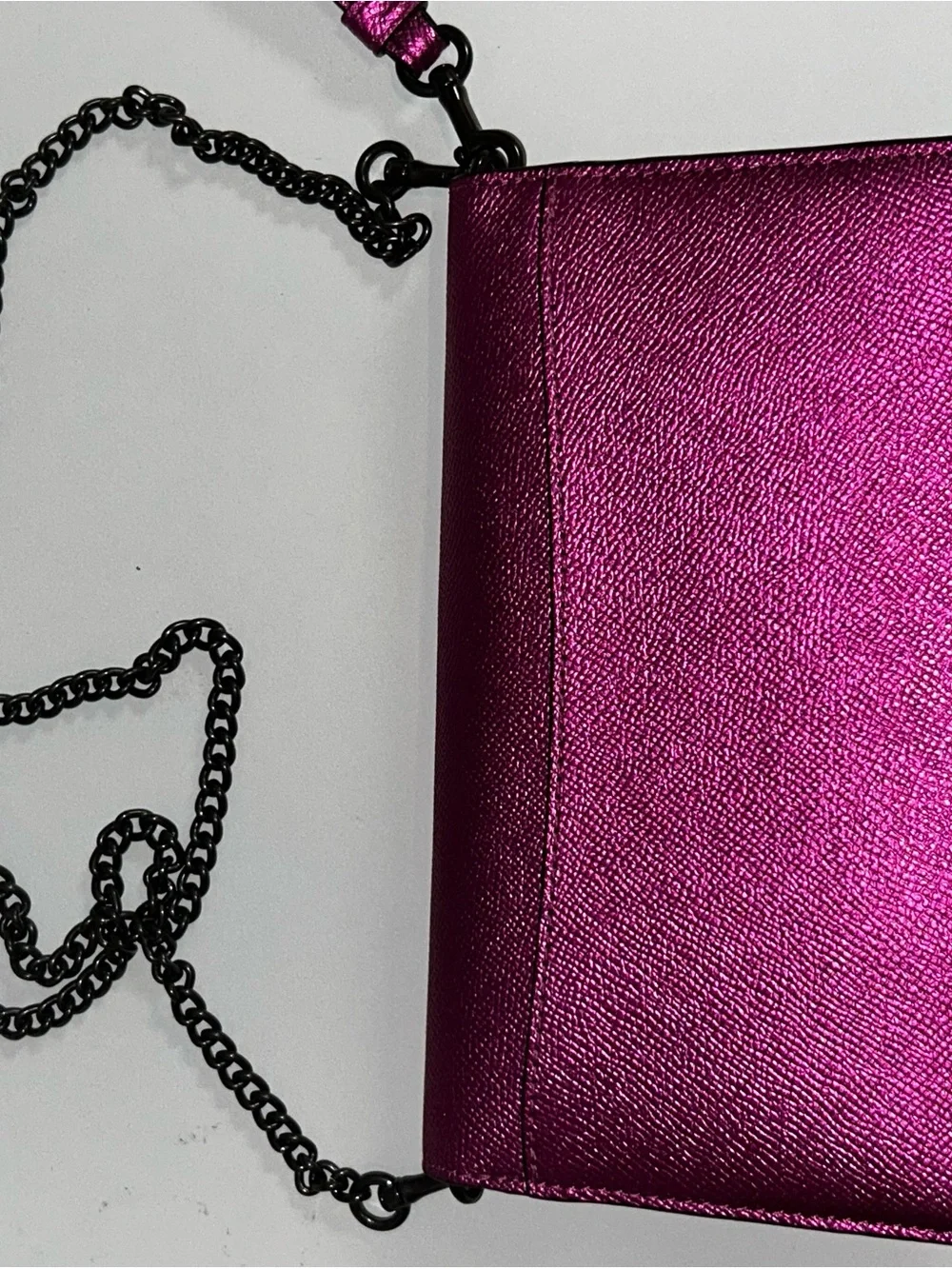Coach Metallic Fuchsia Wristlet Clutch